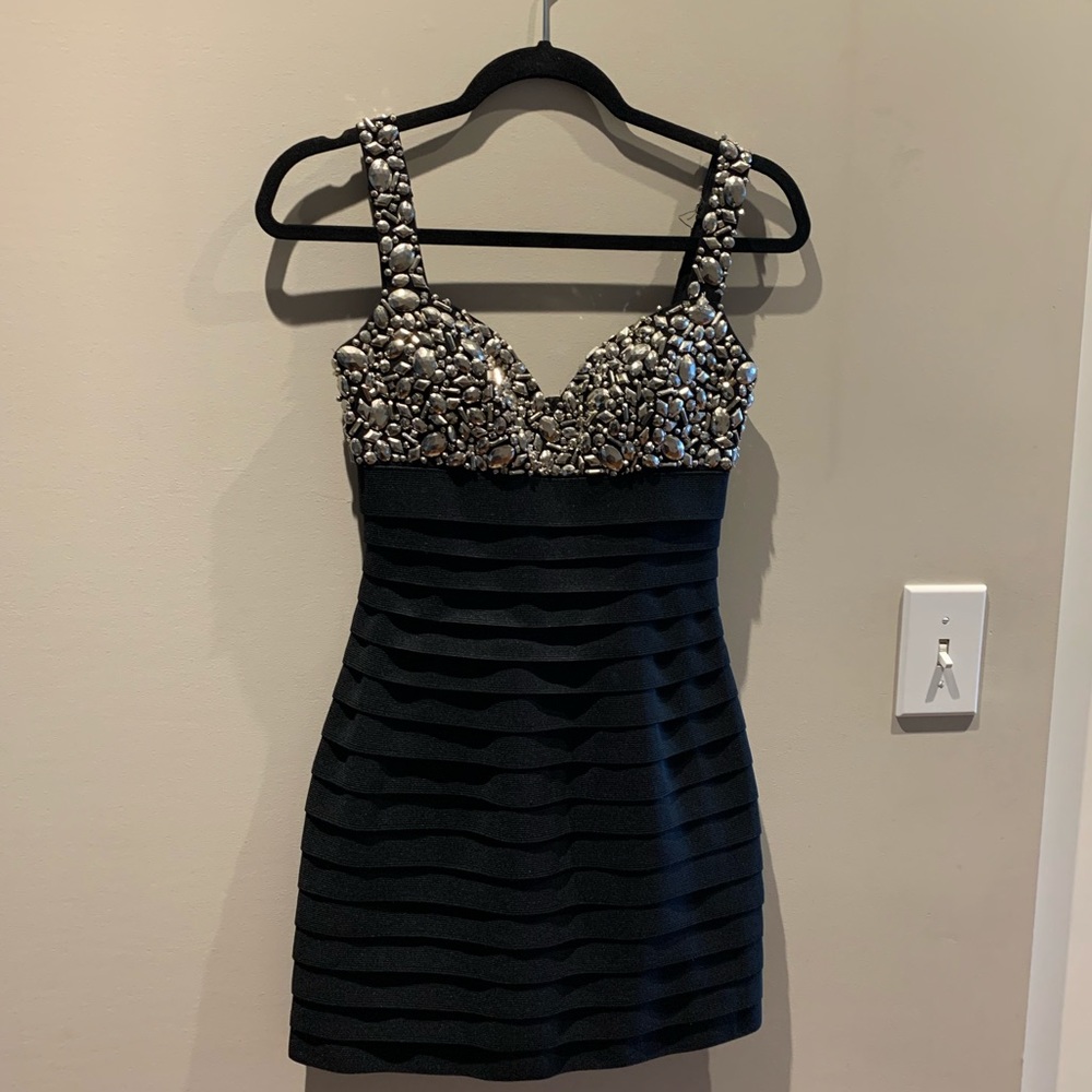 Sherri Hill Beaded Bandage Dress Sz 2